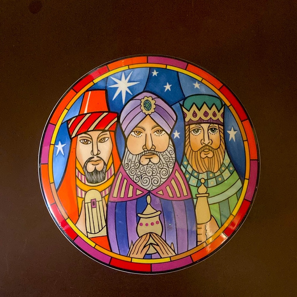 Vintage Mikasa Christmas Three Wisemen Trinket Bowl EUC